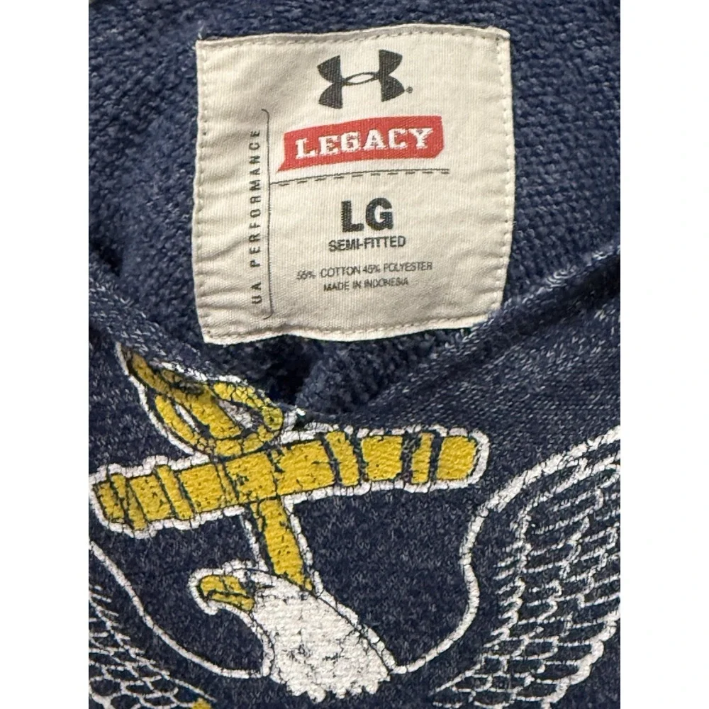 U.S Navy Under Armour Legacy women's blue semi fit front pocket hoodie LG - Picture 5 of 7